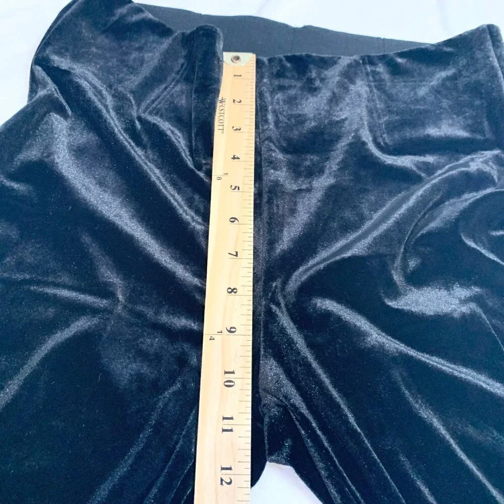 Soft Surroundings Black Velvet Studded Ankle Leggings‎ Pants Womens Medium